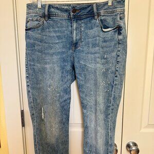 CAbi #5492 Cinch Skinny Distressed High Rise Jean Sz 16